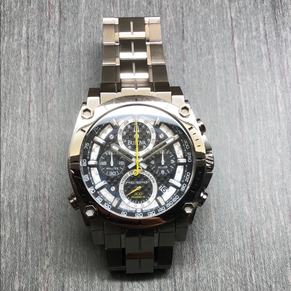 Bulova Silver Chronograph Watch Stainless Steel